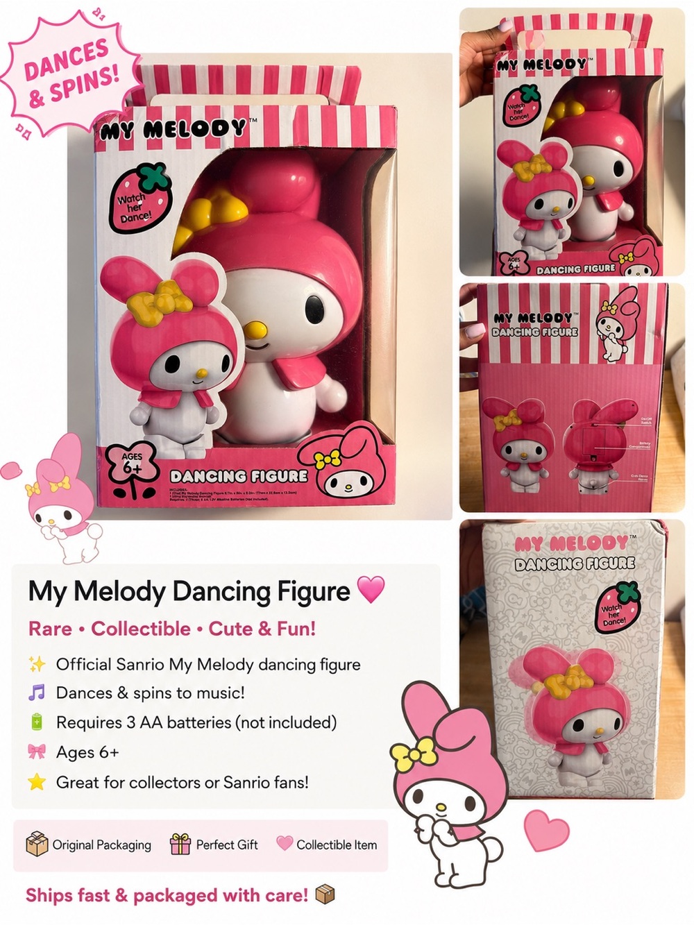 Sanrio My Melody Pink & White Dancing Figure